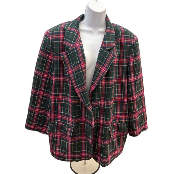 Pendleton Jackets & Blazers - Pendleton Women 20W Virgin Wool Plaid Blazer Jacket